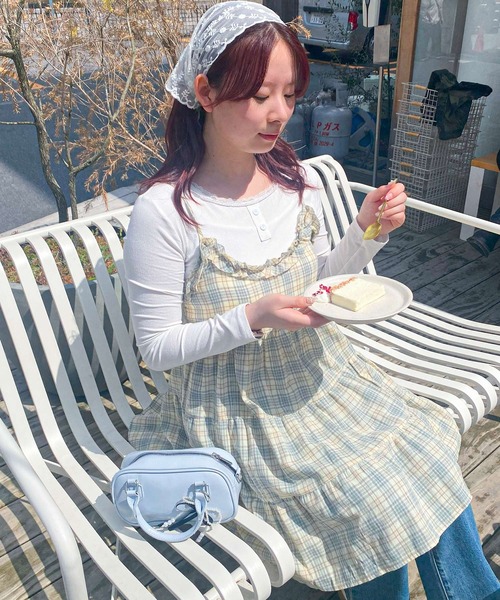 frunco（フランコ）の「チェックキャミワンピース（ワンピース・レディース・イエロー/ピンク・FREE）」の6枚目の写真