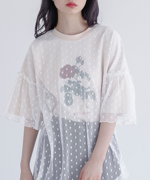 somari imagination(ソマリ イマジネーション)の「【機能素材】『チュールドッキングカットソー』(Tシャツ/カットソー・レディース・チャコール/ベージュ・2/1)」の17枚目の写真