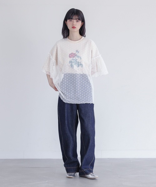 somari imagination(ソマリ イマジネーション)の「【機能素材】『チュールドッキングカットソー』(Tシャツ/カットソー・レディース・チャコール/ベージュ・2/1)」の18枚目の写真