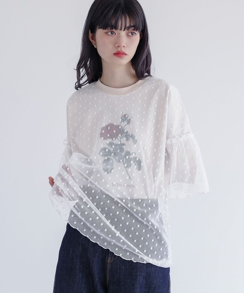somari imagination(ソマリ イマジネーション)の「【機能素材】『チュールドッキングカットソー』(Tシャツ/カットソー・レディース・チャコール/ベージュ・2/1)」の16枚目の写真