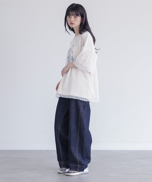 somari imagination(ソマリ イマジネーション)の「【機能素材】『チュールドッキングカットソー』(Tシャツ/カットソー・レディース・チャコール/ベージュ・2/1)」の14枚目の写真