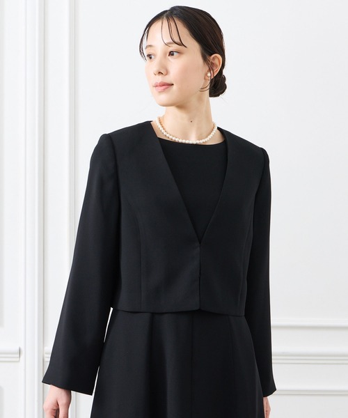 セール】【喪服・礼服】ウォッシャブル Vネックフレアスリーブブラック  