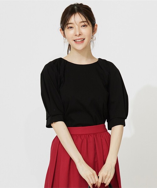 ANY SIS(エニィスィス)の「着映えタックスリーブ カットソー(Tシャツ/カットソー・レディース・ブラック系/スカイブルー系/グリーン系/ダークブラウン系/ピンク系/アイボリー系・2)」の3枚目の写真