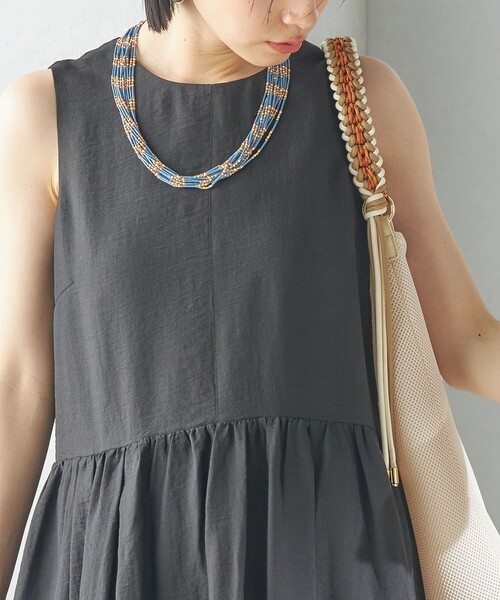 SHIPS（シップス）の「〈手洗い可能〉シルク混 シアー ノースリーブ ワンピース（ワンピース・レディース・ピンク系/ライトブラウン/ブラック・ONE SIZE）」の22枚目の写真