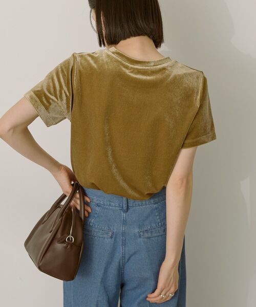 AMERICAN HOLIC(アメリカンホリック)の「ベロアTシャツ(Tシャツ/カットソー・レディース・チャコールグレー/ホワイト系その他2/オリーブ・M/L)」の10枚目の写真