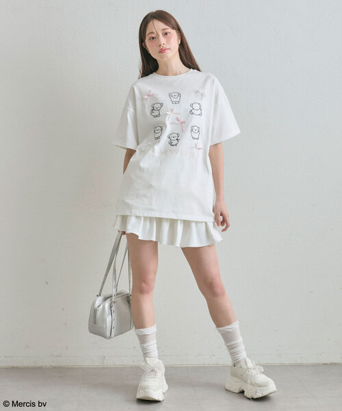 OLIVE des OLIVE(オリーブデオリーブ)の「miffy ribbon Big T(Tシャツ/カットソー・レディース・ホワイト/ブラック/オフホワイト・FREE)」の6枚目の写真