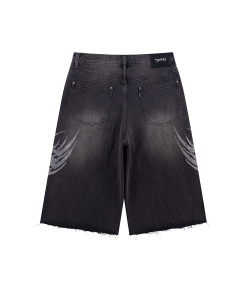 BOHEMIAN SEOUL] DESTROYED GRAY DENIM SHORTS 正規品 韓国