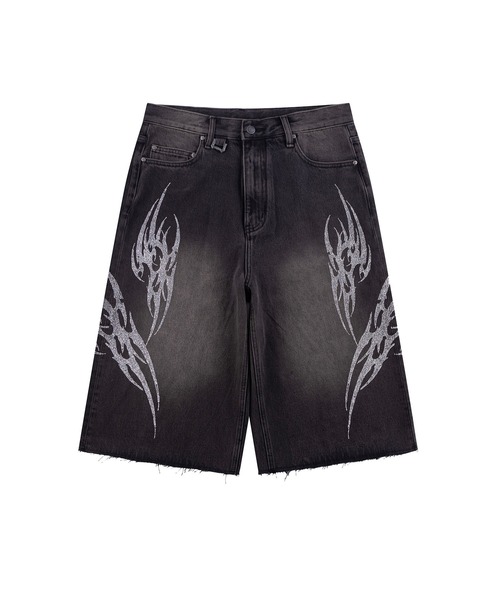 BOHEMIAN SEOUL] DESTROYED GRAY DENIM SHORTS 正規品 韓国