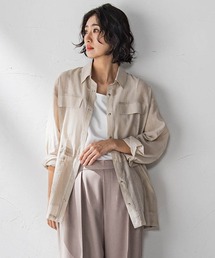 ポケット付きシアーシャツジャケット≪洗濯機で洗える≫
