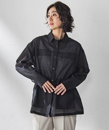 ポケット付きシアーシャツジャケット≪洗濯機で洗える≫