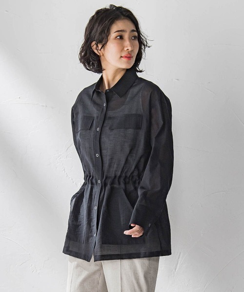 la.f…(ラエフ)の「ポケット付きシアーシャツジャケット≪洗濯機で洗える≫(シャツ/ブラウス・レディース・ホワイト/ベージュ/ブラック・9号/7号)」の16枚目の写真