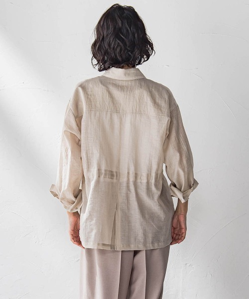 セール】ポケット付きシアーシャツジャケット≪洗濯機で洗える