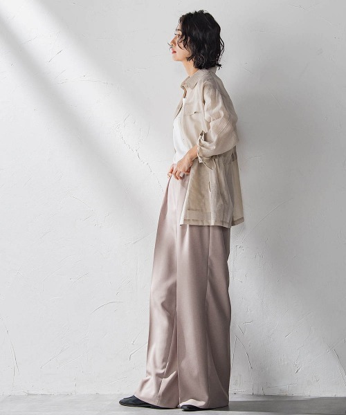 la.f…(ラエフ)の「ポケット付きシアーシャツジャケット≪洗濯機で洗える≫(シャツ/ブラウス・レディース・ホワイト/ベージュ/ブラック・9号/7号)」の8枚目の写真