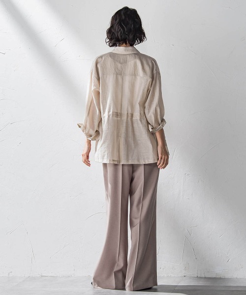 セール】ポケット付きシアーシャツジャケット≪洗濯機で洗える