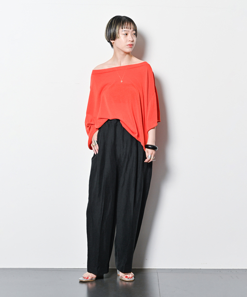 CITYSHOP(シティーショップ)の「“O”COTTON NAYLON T-SHIRT:ニット(ニット/セーター・レディース・グレー/ブラック/オレンジ・FREE)」の17枚目の写真