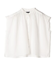 SHIPS Primary Navy Label:〈手洗い可能〉ラミー フレンチ スリーブ ブラウス