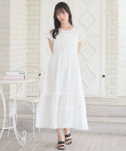 RETRO GIRL（レトロガール）の「リボンレースロングOP（ワンピース・レディース・ナチュラル/ホワイト/ブラック・FREE）」の17枚目の写真