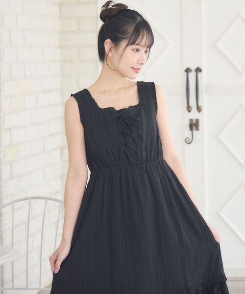 RETRO GIRL（レトロガール）の「リボンレースロングOP（ワンピース・レディース・ナチュラル/ホワイト/ブラック・FREE）」の5枚目の写真