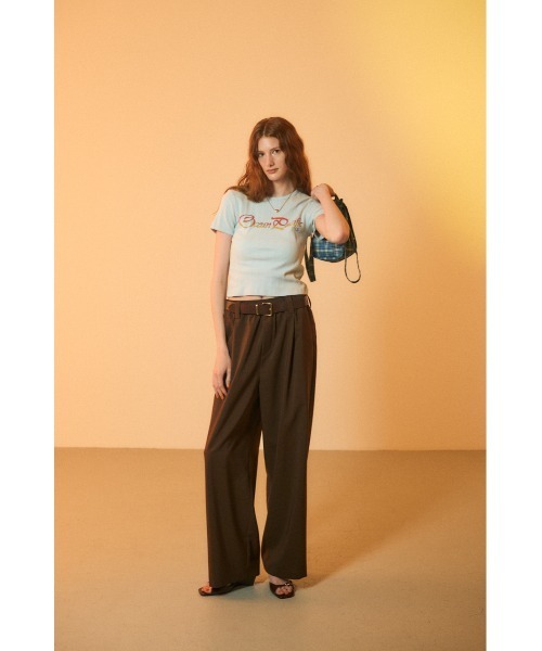 MOUSSY(マウジー)の「OP PICOT EYELET Tシャツ(Tシャツ/カットソー・レディース・ブラック/ライトブルー/オフホワイト・FREE)」の16枚目の写真
