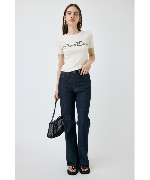 MOUSSY(マウジー)の「OP PICOT EYELET Tシャツ(Tシャツ/カットソー・レディース・ブラック/ライトブルー/オフホワイト・FREE)」の14枚目の写真