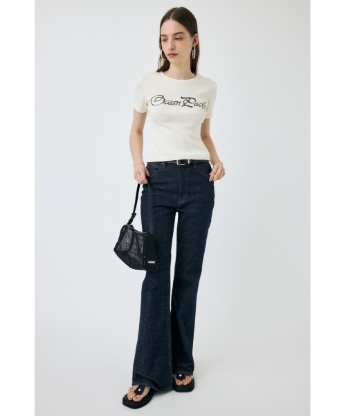 MOUSSY(マウジー)の「OP PICOT EYELET Tシャツ(Tシャツ/カットソー・レディース・ブラック/ライトブルー/オフホワイト・FREE)」の13枚目の写真