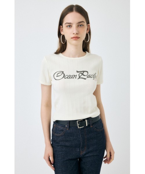 MOUSSY(マウジー)の「OP PICOT EYELET Tシャツ(Tシャツ/カットソー・レディース・ブラック/ライトブルー/オフホワイト・FREE)」の11枚目の写真