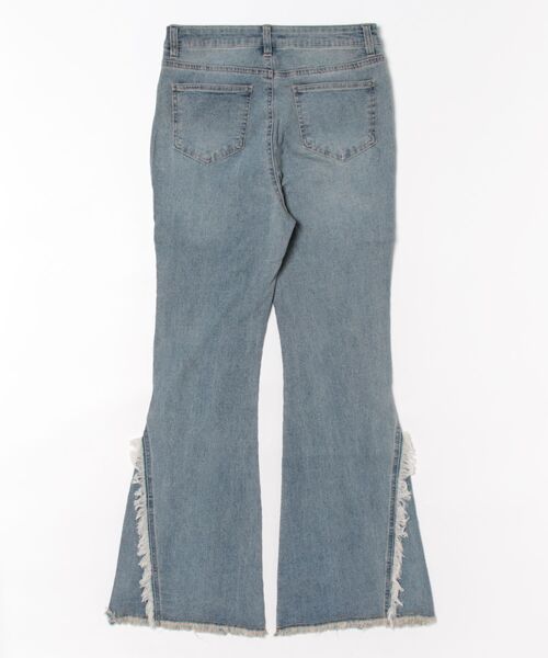 personsoul flare denim フレア フリンジ デニムパンツ