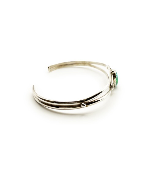 Indian Jewelry（インディアンジュエリー）の「THEATER シアター ネイティブデザインティックフラットコッパーバングル Made in USA（バングル/リストバンド・メンズ・ブルー/ホワイト・FREE）」の6枚目の写真