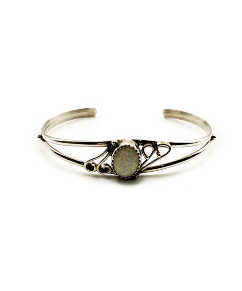 Indian Jewelry（インディアンジュエリー）の「THEATER シアター ネイティブデザインティックフラットコッパーバングル Made in USA（バングル/リストバンド・メンズ・ブルー/ホワイト・FREE）」の3枚目の写真
