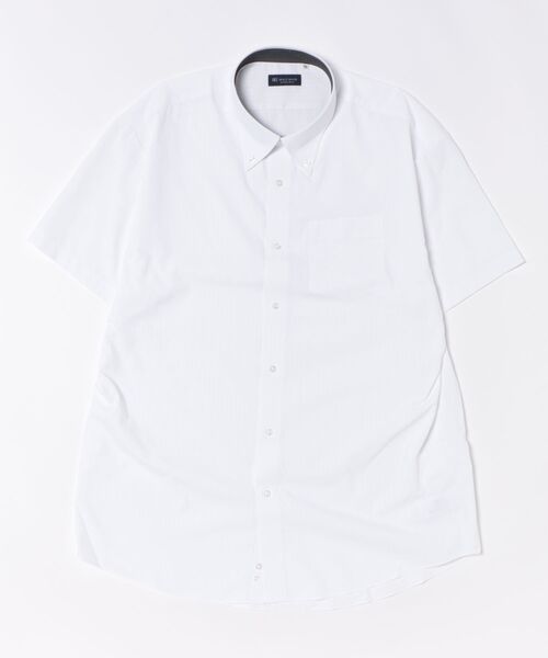 TOKYO SHIRTS(トウキョウシャツ)の「形態安定ノンアイロン ボタンダウン 半袖ビジネスワイシャツ(大きいサイズ)(ビジネスシャツ・メンズ・ホワイト・首回り45cm/首回り47cm)」の6枚目の写真