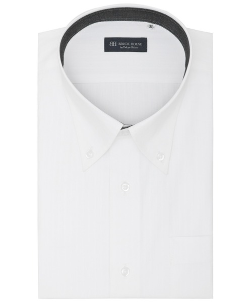 TOKYO SHIRTS(トウキョウシャツ)の「形態安定ノンアイロン ボタンダウン 半袖ビジネスワイシャツ(大きいサイズ)(ビジネスシャツ・メンズ・ホワイト・首回り45cm/首回り47cm)」の1枚目の写真