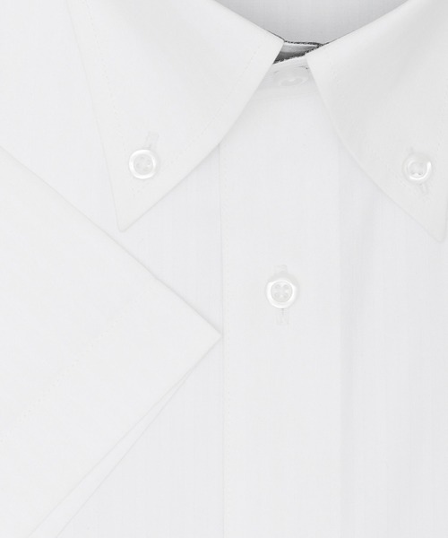 TOKYO SHIRTS(トウキョウシャツ)の「形態安定ノンアイロン ボタンダウン 半袖ビジネスワイシャツ(大きいサイズ)(ビジネスシャツ・メンズ・ホワイト・首回り45cm/首回り47cm)」の3枚目の写真
