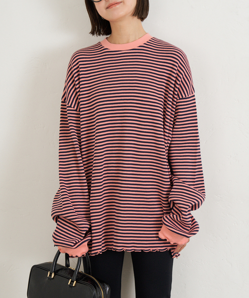U by SPICK&SPAN花柄ワッフルオーバートップス ワッフルオーバートップス（Tシャツ/カットソー）｜U by