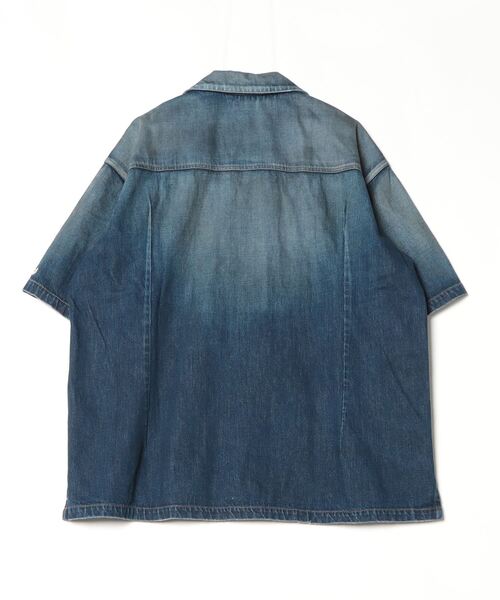 TMT(ティーエムティー)の「10oz DENIM SHORT SLEEVE SHIRTS(OVERSIZED)(Tシャツ/カットソー・メンズ・インディゴブルー/ライトインディゴブルー・FREE)」の3枚目の写真