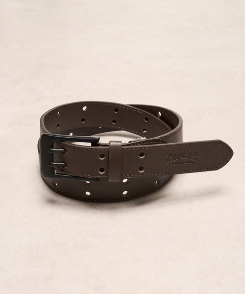 THRASHER(スラッシャー)の「【THRASHER】THR-023 THRASHER Double Pin Belt(ベルト・メンズ・ダークブラウン/ブラック・FREE)」の2枚目の写真