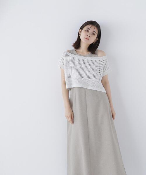 NATURAL BEAUTY BASIC(ナチュラルビューティーベーシック)の「◇透かし編みニット&アメスリワンピース(ワンピース・レディース・グレー系その他/ベージュ系その他・P/S/MEDIUM)」の20枚目の写真