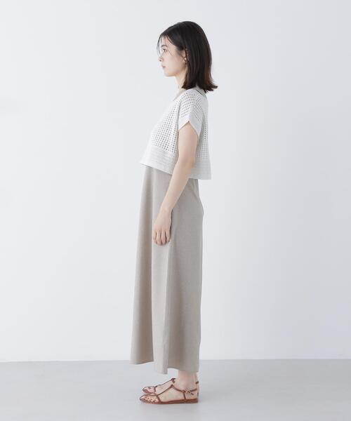 NATURAL BEAUTY BASIC(ナチュラルビューティーベーシック)の「◇透かし編みニット&アメスリワンピース(ワンピース・レディース・グレー系その他/ベージュ系その他・P/S/MEDIUM)」の11枚目の写真
