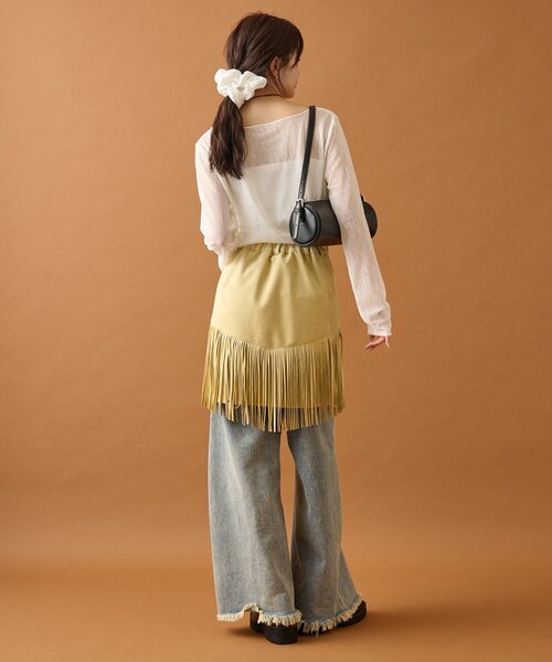 mystic（ミスティック）の「シアースラブロングTシャツ（Tシャツ/カットソー・レディース・イエロー/オフホワイト/ブラック・FREE）」の16枚目の写真