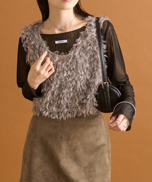 mystic（ミスティック）の「シアースラブロングTシャツ（Tシャツ/カットソー・レディース・イエロー/オフホワイト/ブラック・FREE）」の22枚目の写真