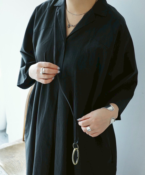 JOURNAL STANDARD LUXE（ジャーナルスタンダード　ラックス）の「ミリタリークロス ワンピース（ワンピース・レディース・ブラック・FREE）」の3枚目の写真