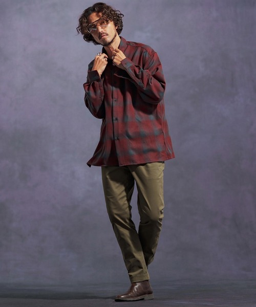 Jih Nunc(ジーヌンク)の「ms6168-起毛オンブレーチェックシャツ(シャツ/ブラウス・メンズ・ベージュ/レッド/ホワイト・L/M/S)」の14枚目の写真