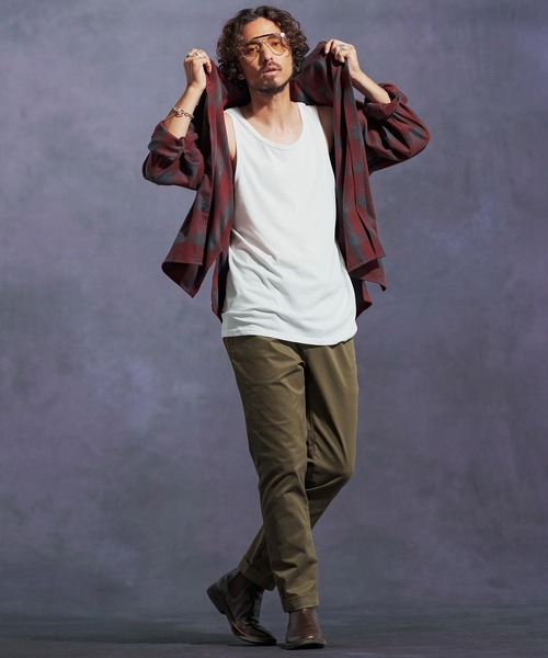 Jih Nunc(ジーヌンク)の「ms6168-起毛オンブレーチェックシャツ(シャツ/ブラウス・メンズ・ベージュ/レッド/ホワイト・L/M/S)」の16枚目の写真