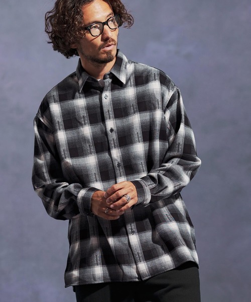 Jih Nunc(ジーヌンク)の「ms6168-起毛オンブレーチェックシャツ(シャツ/ブラウス・メンズ・ベージュ/レッド/ホワイト・L/M/S)」の19枚目の写真