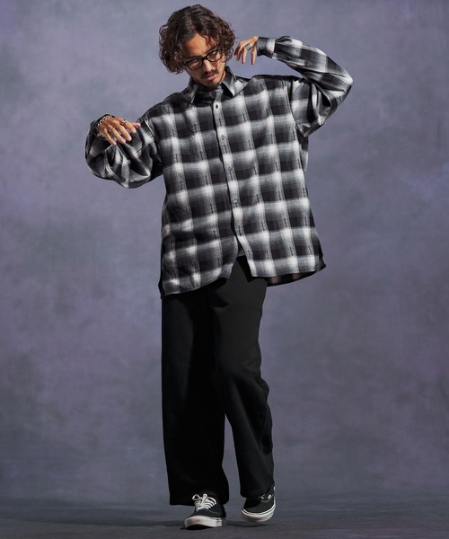 Jih Nunc(ジーヌンク)の「ms6168-起毛オンブレーチェックシャツ(シャツ/ブラウス・メンズ・ベージュ/レッド/ホワイト・L/M/S)」の22枚目の写真