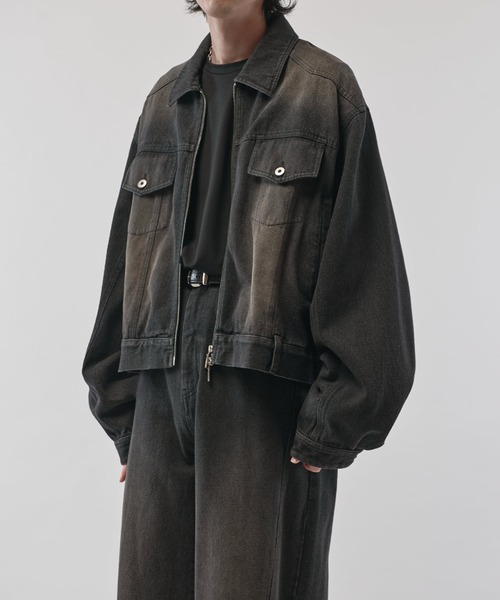 セール】【Neucon/ニューコン】クロップドボリュームショートZIPデニム