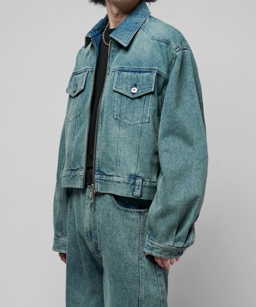 レリューム デニムジャケット オーバーサイズ デニムトラッカージャケット（デニムジャケット