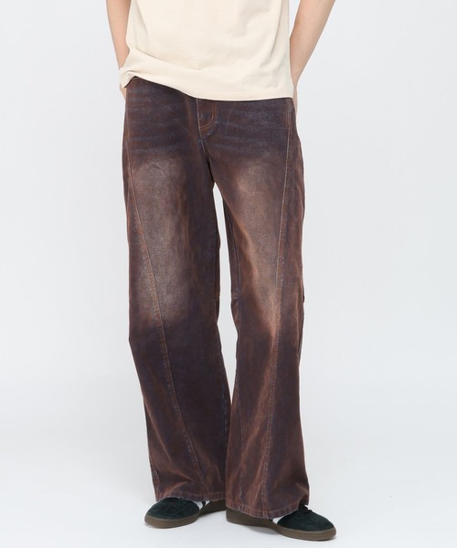 3.3 Field Trip （3.3フィールドトリップ）の「3.3 Field Trip／カーブフロッキーデニム（デニムパンツ・メンズ・ブラウン/ブルー・LARGE/MEDIUM）」の2枚目の写真