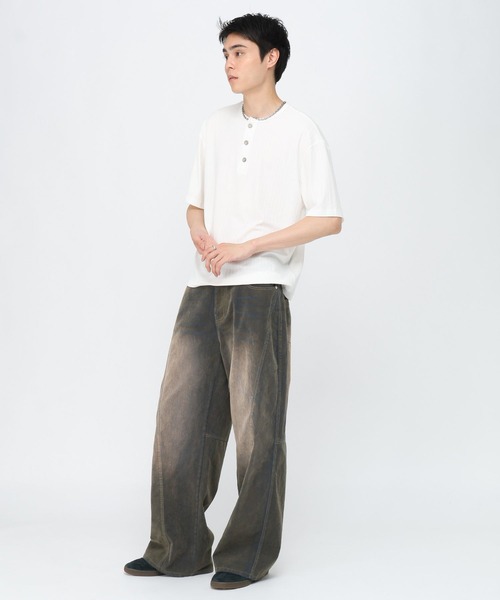 3.3 Field Trip （3.3フィールドトリップ）の「3.3 Field Trip／カーブフロッキーデニム（デニムパンツ・メンズ・ブラウン/ブルー・LARGE/MEDIUM）」の4枚目の写真