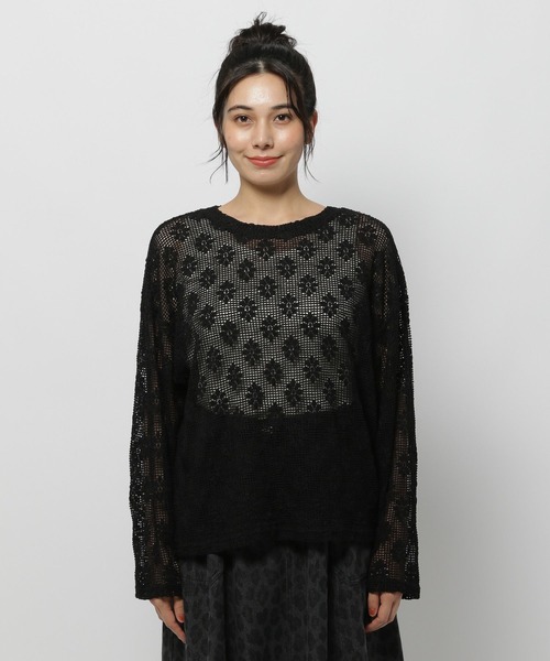niko and（ニコアンド）の「レースジャガードプルオーバー（Tシャツ