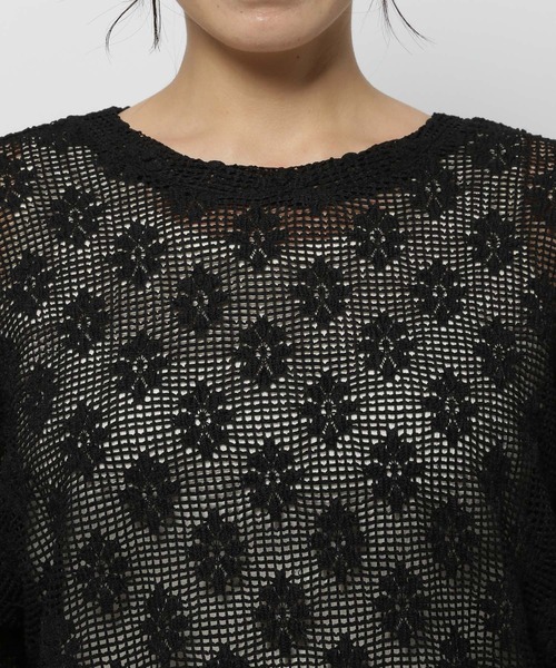 【アンナケリー】　フラワージャガードプルオーバー　ブラック　レース 楽天市場】フラワージャガードレースブラウス トップス ブラウス